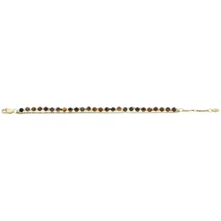Bracelet Perles Femme FOSSIL ALL STACKED UP Acier Doré Oeil de Tigre