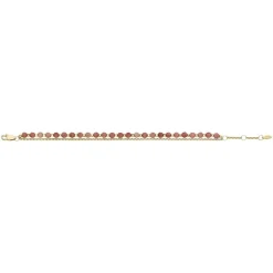 Bracelet Perles Femme FOSSIL ALL STACKED UP Acier Doré Rhodochrosite Rose