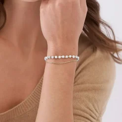 Bracelet Perles Femme FOSSIL ALL STACKED UP Acier Doré Howlite