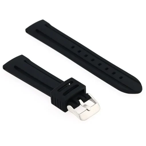 Bracelet Silicone MALI BU 20/18mm Noir Sans couture