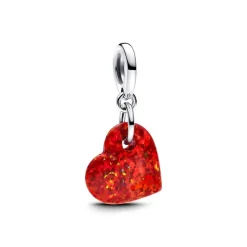 Charm Femme Pandora Pendant Cœur Rouge Opalescent 793348C01