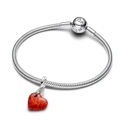 Charm Femme Pandora Pendant Cœur Rouge Opalescent 793348C01