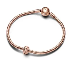Charm Femme Clip PANDORA CLOUTÉ FIN Doré Rose 14 Carats