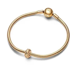 Charm Femme Clip PANDORA CLOUTÉ FIN Doré 14 Carats