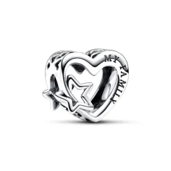 Charm Femme PANDORA AJOURÉ FAMILLE CŒUR ET ÉTOILE Argent 925/1000