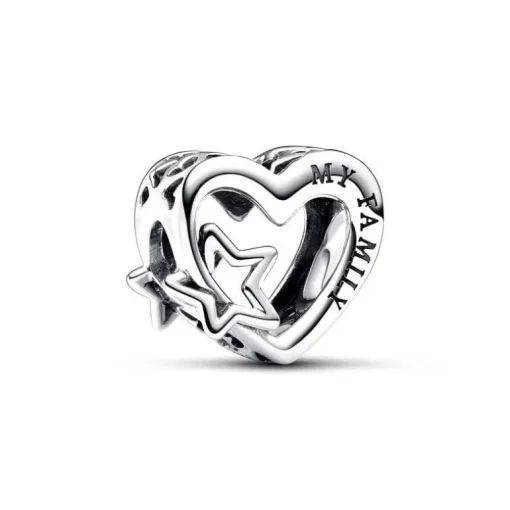 Charm Femme PANDORA AJOURÉ FAMILLE CŒUR ET ÉTOILE Argent 925/1000
