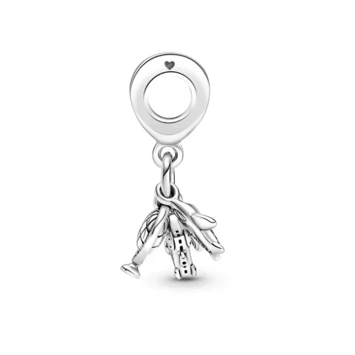 Charm Femme PANDORA AVION, GLOBE, & VALISE Argent 925/1000
