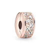 Charm Femme PANDORA CLIP PAVÉ TRANSPARENT Doré Rose 14 Carats