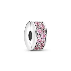 Charm Femme PANDORA CLIP PAVÉ ROSE Argent 925/1000