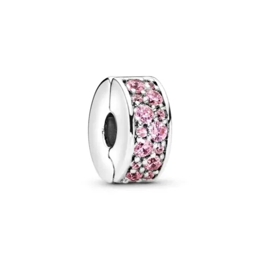 Charm Femme PANDORA CLIP PAVÉ ROSE Argent 925/1000