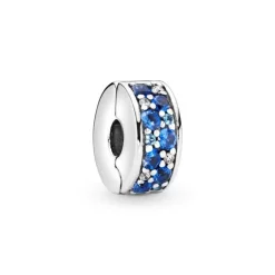 Charm Femme PANDORA CLIP PAVÉ BLEU Argent 925/1000