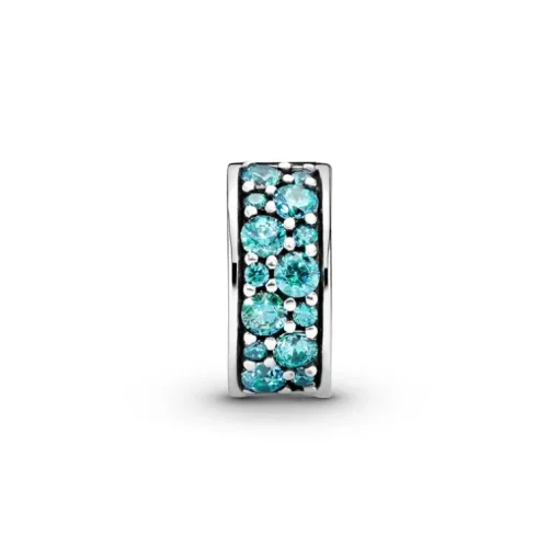 Charm Femme PANDORA CLIP PAVÉ BLEU-VERT Argent 925/1000