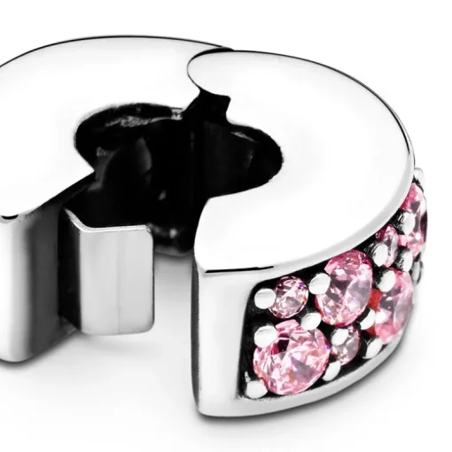 Charm Femme PANDORA CLIP PAVÉ ROSE Argent 925/1000