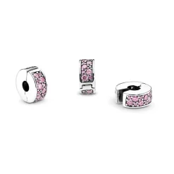 Charm Femme PANDORA CLIP PAVÉ ROSE Argent 925/1000