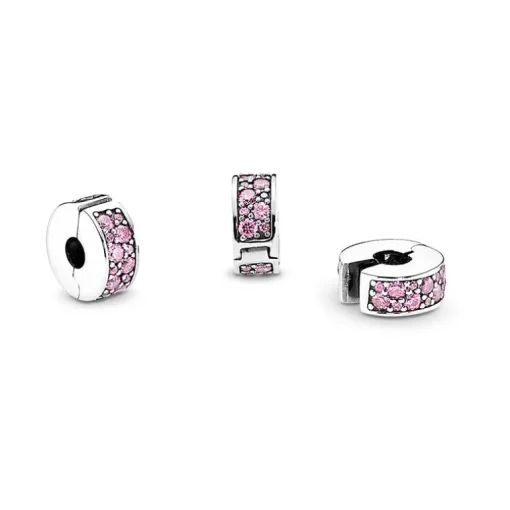 Charm Femme PANDORA CLIP PAVÉ ROSE Argent 925/1000
