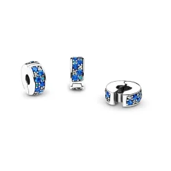 Charm Femme PANDORA CLIP PAVÉ BLEU Argent 925/1000