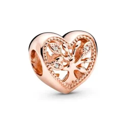 Charm Femme PANDORA CŒUR ARBRE DE VIE AJOURÉ Doré Rose 14 Carats