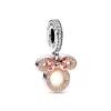 Charm Femme PANDORA DISNEY PENDANT DOUBLE SILHOUETTE DE MINNIE Doré Rose 14 Carats Argent 925/1000