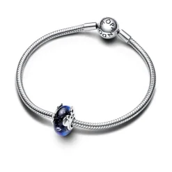Charm Femme PANDORA DISNEY VERRE DE MURANO BLEU MICKEY & MINNIE Argent 925/1000