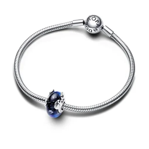 Charm Femme PANDORA DISNEY VERRE DE MURANO BLEU MICKEY & MINNIE Argent 925/1000