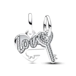 Charm Femme PANDORA DOUBLE SÉPARABLE CŒUR ET CLÉ Argent 925/1000