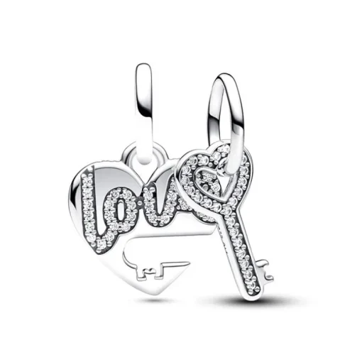 Charm Femme PANDORA DOUBLE SÉPARABLE CŒUR ET CLÉ Argent 925/1000
