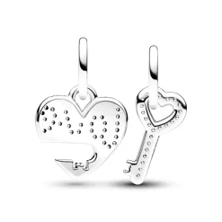 Charm Femme PANDORA DOUBLE SÉPARABLE CŒUR ET CLÉ Argent 925/1000