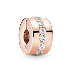 Charm Femme PANDORA ESPACEUR RANG SCINTILLANT Doré Rose 14 Carats