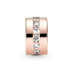 Charm Femme PANDORA ESPACEUR RANG SCINTILLANT Doré Rose 14 Carats