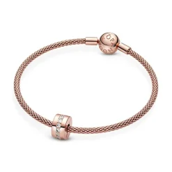 Charm Femme PANDORA ESPACEUR RANG SCINTILLANT Doré Rose 14 Carats
