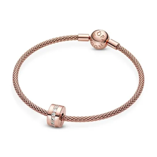 Charm Femme PANDORA ESPACEUR RANG SCINTILLANT Doré Rose 14 Carats