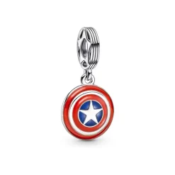 Charm Femme PANDORA MARVEL BOUCLIER DE CAPTAIN AMERICA Argent 925/1000