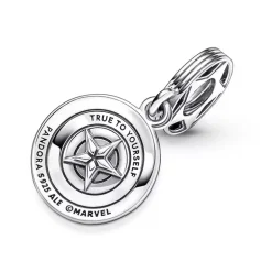 Charm Femme PANDORA MARVEL BOUCLIER DE CAPTAIN AMERICA Argent 925/1000