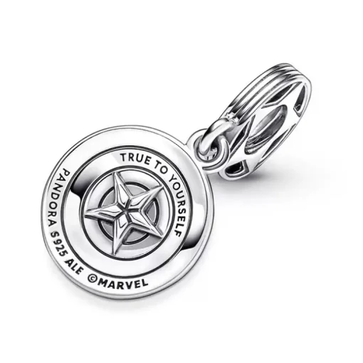 Charm Femme PANDORA MARVEL BOUCLIER DE CAPTAIN AMERICA Argent 925/1000