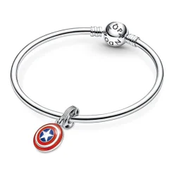 Charm Femme PANDORA MARVEL BOUCLIER DE CAPTAIN AMERICA Argent 925/1000
