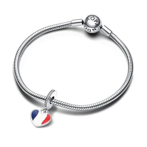 Charm Femme Pandora Moments gravable Drapeau Français 792017CZ_E017