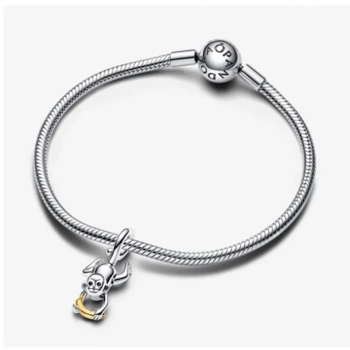 Charm Femme Pandora Moments Singe Mobile Bicolore 763343C01