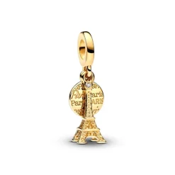 Charm Femme Pandora Pendant Double Gravable Diamant de Synthèse Tour Eiffel de Paris 763344C01