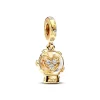 Charm Femme PANDORA PENDANT BOULE DE NEIGE CŒUR ET FLOCON Doré 14 Carats