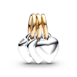 Charm Femme PANDORA PENDANT TRIPLE SÉPARABLE AMITIÉ BIMATIÈRE Doré 14 Carats Argent 925/1000