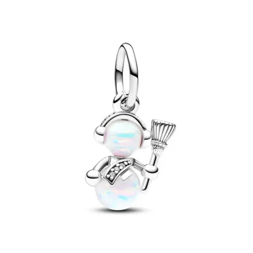 Charm Femme PANDORA PENDANT BONHOMME DE NEIGE OPALESCENT Argent 925/1000