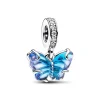 Charm Femme PANDORA PENDANT PAPILLON EN VERRE DE MURANO BLEU Argent 925/1000