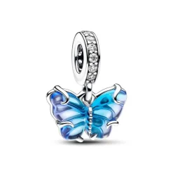 Charm Femme PANDORA PENDANT PAPILLON EN VERRE DE MURANO BLEU Argent 925/1000