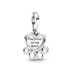 Charm Femme PANDORA PENDANT CŒURS ET EMPREINTE DE PATTES Argent 925/1000