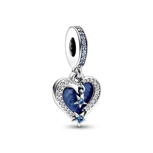Charm Femme PANDORA PENDANT DOUBLE CŒUR ÉTOILE FILANTE CÉLESTE Argent 925/1000
