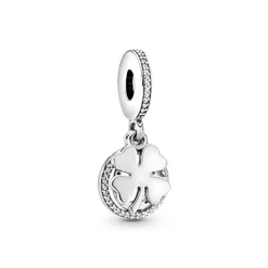 Charm Femme PANDORA PENDANT TRÈFLE À QUATRE FEUILLES CHANCE Argent 925/1000