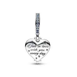 Charm Femme PANDORA PENDANT DOUBLE CŒUR ÉTOILE FILANTE CÉLESTE Argent 925/1000