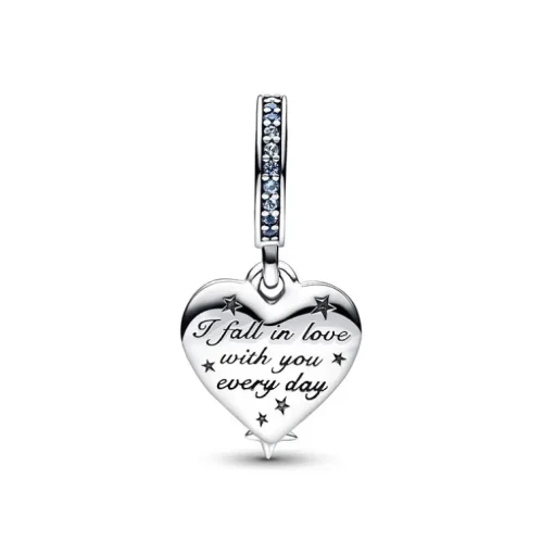 Charm Femme PANDORA PENDANT DOUBLE CŒUR ÉTOILE FILANTE CÉLESTE Argent 925/1000