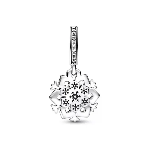 Charm Femme PANDORA PENDANT DOUBLE FLOCON DE NEIGE SCINTILLANT Argent 925/1000