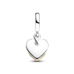 Charm Femme Pandora Pendant Moments Double Mum (Maman) Gravable Diamant de Synthèse 763237C01